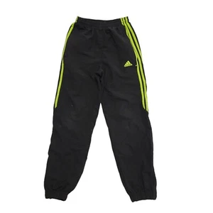 Adidas Black Green Tapered Tracksuit Bottoms Uk Boy's Size M W26 L27 BB500 - Picture 1 of 6