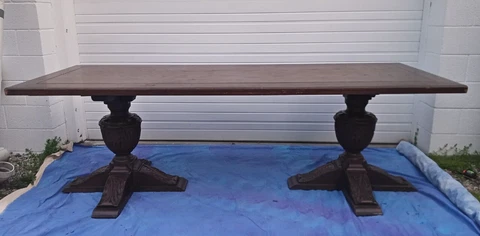 Massive 8' G. Rapids Library Conference Oak Table 30s Spanish Revival we deliver Cover