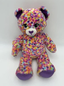 Build A Bear Splatter Cat Kitty Rainbow Confetti 16” Plush Stuffed Animal VGUC - Picture 1 of 8