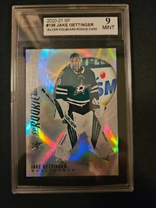 20-21 SP Jake Oettinger Silver Foilboard Rookie Authentics 🚨🚨🚨 KSA 9 Mint - Picture 1 of 2