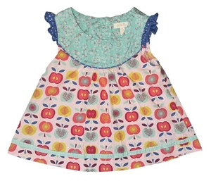 matilda jane lucia shabby apple top girls 6 Flutter Sleeve Button Back School - Picture 1 of 5