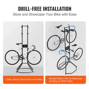 Bike Storage Rack Standing Gravity Wall Vertical Adjustable Bike Rack for Garage - Picture 1 of 11