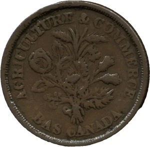 1838 - Canada Un Sou - RARE LC 5 A1 - High Value - Lot # EC 6084 - Picture 1 of 10