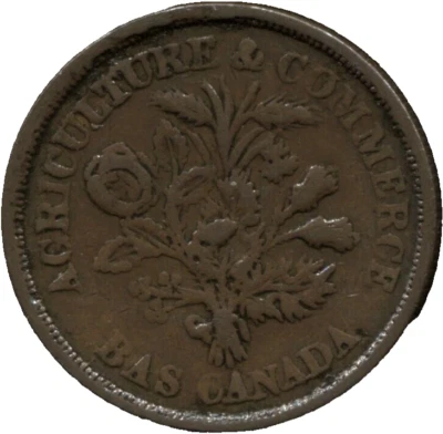 1838 - Canada Un Sou - RARE LC 5 A1 - High Value - Lot # EC 6084 - Image 1 of 4