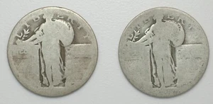 Two silver liberty standing quarters no date - Picture 1 of 2