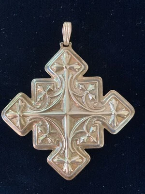 Рождественское рождественское украшение в виде креста из чистого серебра Reed & Barton винтаж 1979 г. с коробкой - Изображение 1 из 4