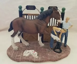1998 Budweiser Getting Shod Clydesdale Figur CLYD8 Neu in OVP - Bild 1 von 10