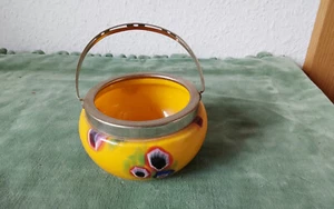 Art Deco Henkelschale; Kunstglas ; Henkelkorb - Bild 1 von 3