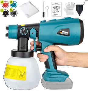 Akku Farbsprühgerät für Makita 18V Akku 200W HVLP Lackierpistole 4 Düsen - Bild 1 von 21