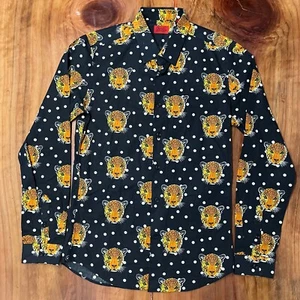 Camisa Devil's Advocate Abotonada Retro Pequeña Leopardo Animal Club Para Hombre Z4-14 - Imagen 1 de 5