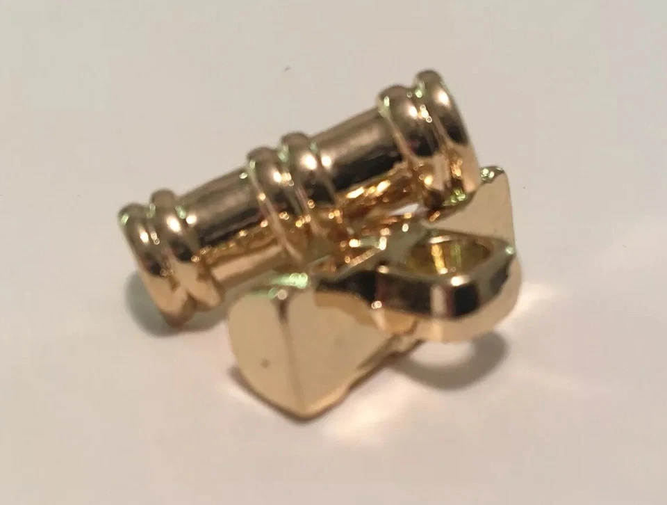 Gold Shank Buttons toggle shape 20mm  Bar Shaped Nautical Military 5pcs - Image 1 of 3