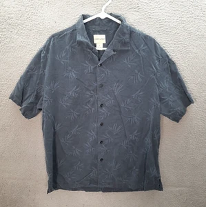 Joseph & Feiss Shirt Adult Large Blue Floral 100% Silk Hawaiian Camp Tropical - Picture 1 of 8