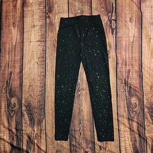GAP KIDS Sparkle Black Stretch Leggings Organic Cotton Glitter Size S - Picture 1 of 3