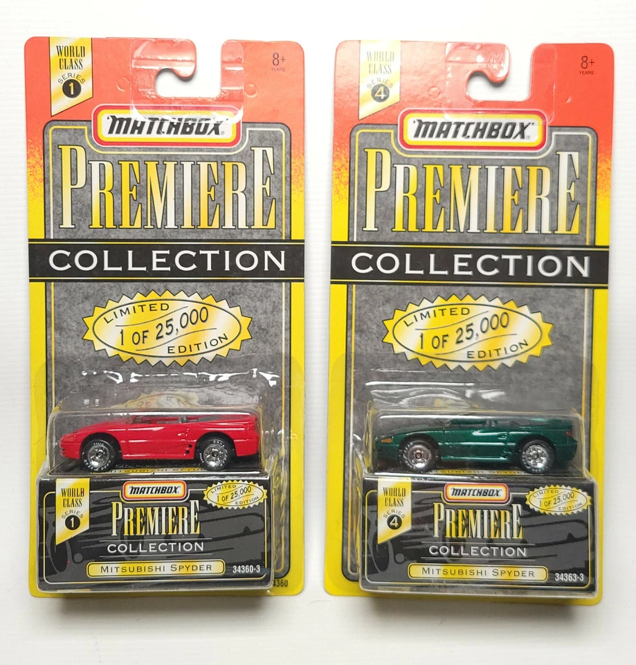 Matchbox Premiere Collection Series 1 4 Mitsubishi Spyder red green lot of 2 - Image 1 of 1