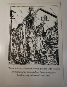 Bill Mauldin Zweiter Weltkrieg schwarze Tinte Cartoon Zeichnung Druck frisch temperamentvolle amerikanische Truppen - Bild 1 von 4