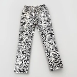 ZARA Zebra Print Straight Leg Jeans High Waist Size Black/White Bloggers Fav - Picture 1 of 9