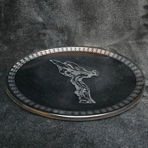 Vintage RR Rolls Royce Oval Glass Tray Plate Smoke Platinum 20th Century Rare  - Picture 1 of 7