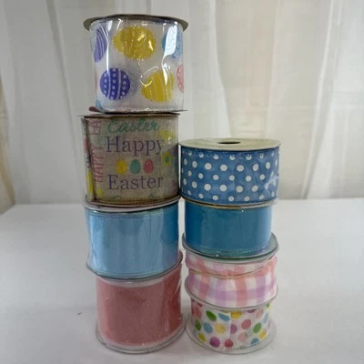Easter Themed Ribbon Lot Of 7 - Image 1 of 4