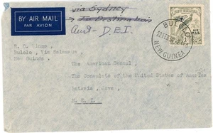 New Guinea TERRITORY-SG#199(single frank)-BULOLO-22/FEB/39-AIR MAIL-TO BATAVIA N - Picture 1 of 2
