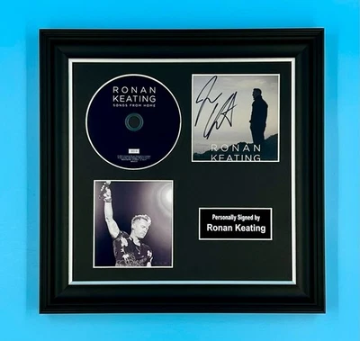 Ronan Keating Signed Photo & CD Framed & COA Music Auto Songs From Home Poster - Image 1 of 4