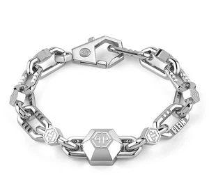 PHILIPP PLEIN BRACCIALE EDGE PP LOGO CHAIN BRACELET PJPEA03BU - Picture 1 of 4