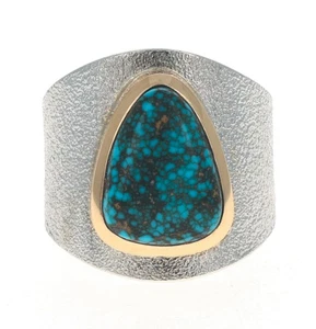 11 - High Grade Natural Ella Mae Turquoise Ring By Navajo Artist Robert W. Begay - Picture 1 of 4
