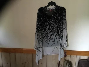 From the Heart Damen Bluse fließend schwarz weiß gefüttert edel Gr. M neu mit Etikett - Bild 1 von 8