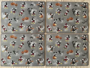 Lot of 4 Pottery Barn Disney Mickey & Minnie Halloween Cork Backed Placemats - Picture 1 of 4