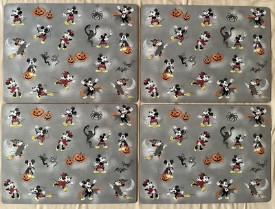 Lot of 4 Pottery Barn Disney Mickey & Minnie Halloween Cork Backed Placemats - Image 1 of 4