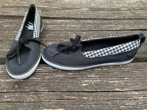 Adidas Women's Black/White Check Canvas Sneaker Size 8 - Picture 1 of 10