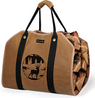Large Firewood Carrier 39 X 18 Inches Waxed Canvas Logs Carrier Tote Bag with Ha