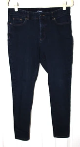 Chaps Lightweight Stretch Denim Dark Stone Wash Blue Skinny Jeans Women Size 12 - Picture 1 of 13