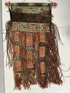 Vintage African Tuareg Leather Camel Eye Desert Niger Tribe Saddle Bag - Bild 1 von 18