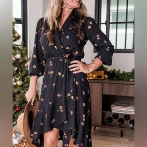 Cabi NWT Divine Dress - Black multi pattern floral Size Med [retail $158] - Picture 1 of 4
