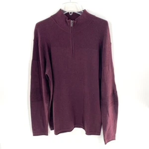 Trends FX Fusion 1/4 Zip Pullover Sweater Mens Sz XL Maroon Wine Long Sleeve NWT - Picture 1 of 15