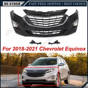 Primed Front Bumper Grille Fog Lights Assembly For 2018-2021 Chevrolet Equinox - Picture 1 of 21