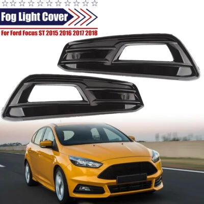 For 2015-2017 2018 Ford Focus ST Black Front Fog Light Lamp Cover Molding Trim - Image 1 of 4