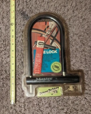 NOS Original Master Lock Bicycle Crimefigher #52 Hardened Steel 1/2" Shackle New - Image 1 of 4