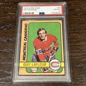 1972 OPC #59 GUY LAFLEUR PSA 6 EX-MT - Picture 1 of 2
