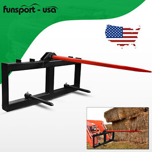 49" Tractor Hay Spear Sleeve Skid Steer Loader 3000lbs Quick Attach for Bobcat