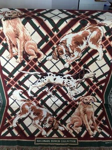 Goodwin Weavers Tapestry Decorative Throw Blanket Tartan Dogs 46”x67” Gift - Picture 1 of 11