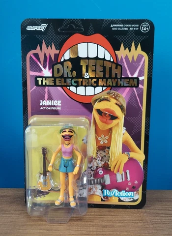 Super7 Reaction Muppets Dr Teeth & The Electric Mayhem Janice MOC Unpunched Cover