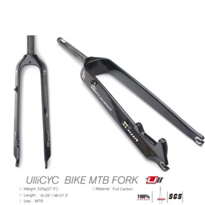 26/ 27.5/ 29 Inch Mountain Bike Full Carbon Front Fork Tube 28.6mm Rigid Fork - Picture 1 of 15