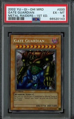 Yugioh Gate Guardian 1st Edition MRD-000 PSA 6 EX MINT Metal Raiders Secret Rare - Image 1 of 4