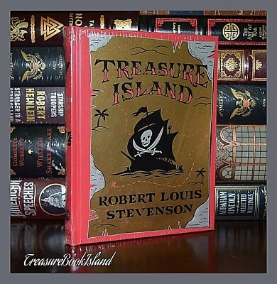 New Treasure Island by Robert Louis Stevenson Sealed Leather Bound Collectible Foto 1 de 4
