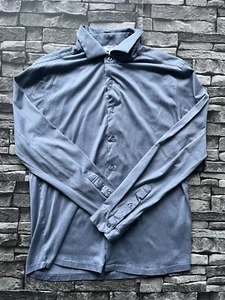 Camisa Reiss Algodón Egipcio Manga Larga Azul Cuello Mediana Hombre M Abotonada - Imagen 1 de 7