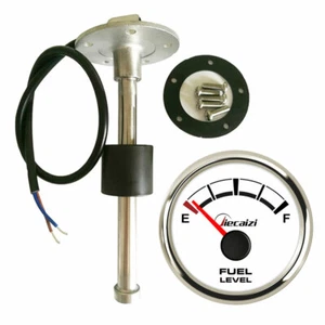 52MM Fuel Level Gauge with 6.5inch 165MM Sender 73-10 ohms for Car Boat Blue LED - Foto 1 di 7