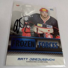 DEL TradingCard 2009/10 Frozen Forces Signed Matt Dzieduszycki Hannover...