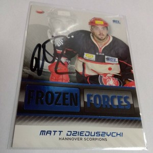 DEL TradingCard 2009/10 Frozen Forces Signed Matt Dzieduszycki Hannover...