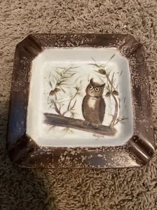 Owl Ashtray Jacque Glass - Picture 1 of 3
